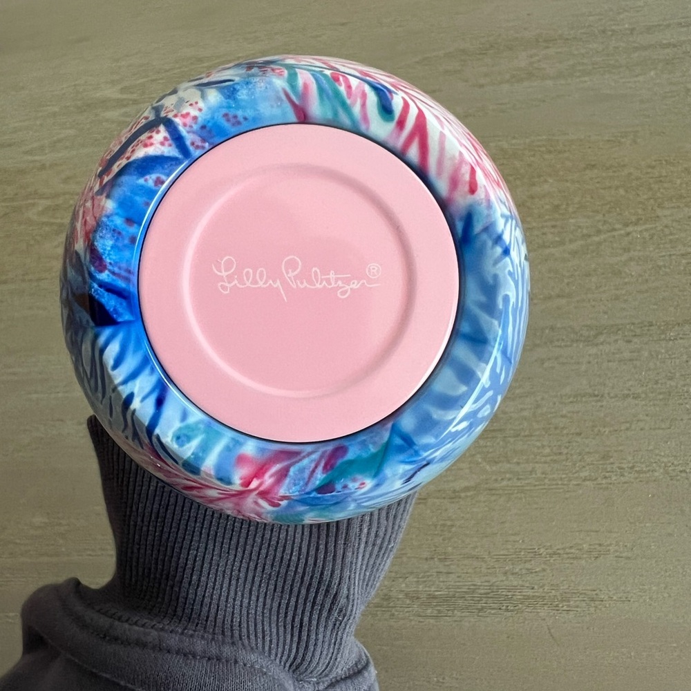 NWT Lilly Pulitzer 12oz stemless tumbler kaleidoscope coral - Picture 3 of 3
